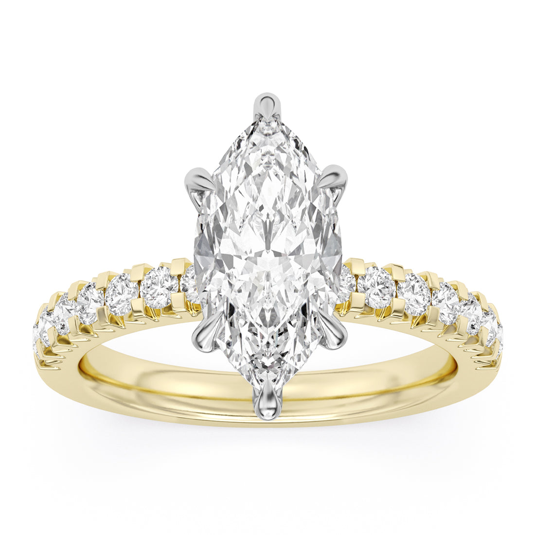 100 Facets 3.19ctw Certified Lab Grown Diamond Hidden Halo Engagement Ring