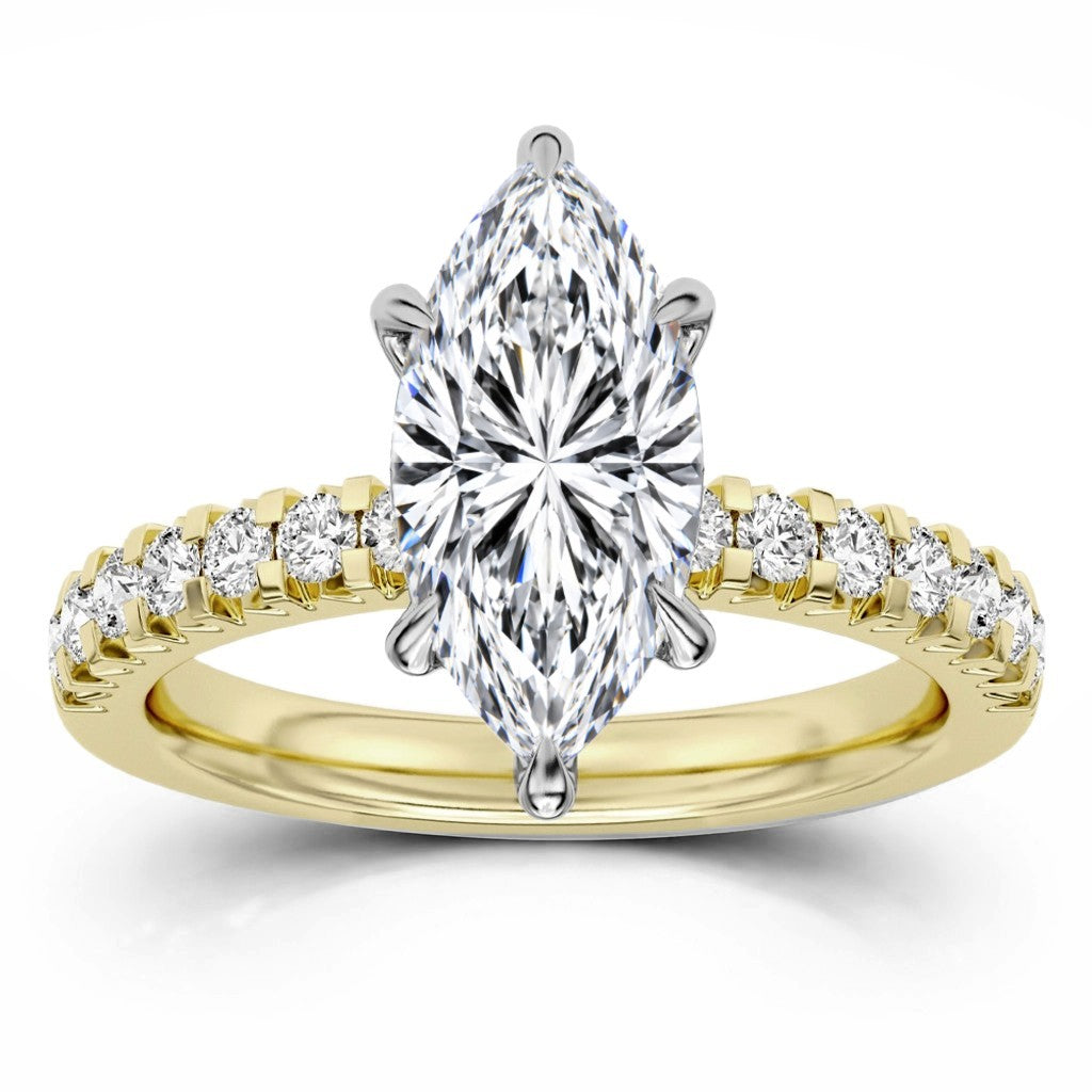 100 Facets 3.19ctw Certified Lab Grown Diamond Hidden Halo Engagement Ring