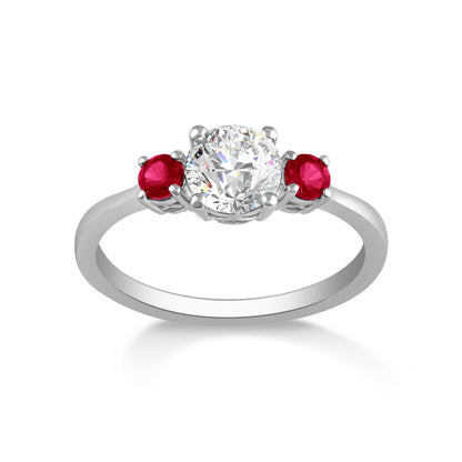 1ctw Lab Grown Ruby Diamond Ring