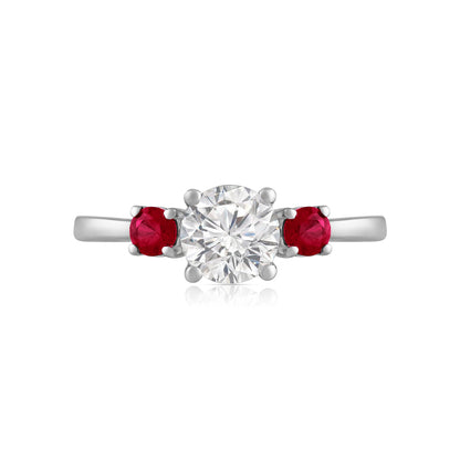 1ctw Lab Grown Ruby Diamond Ring
