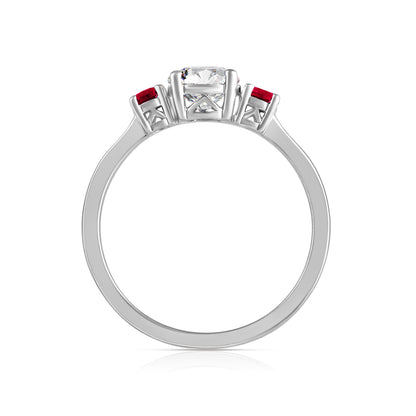 1ctw Lab Grown Ruby Diamond Ring