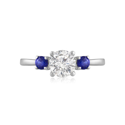 1ctw Lab Grown Sapphire Diamond Ring