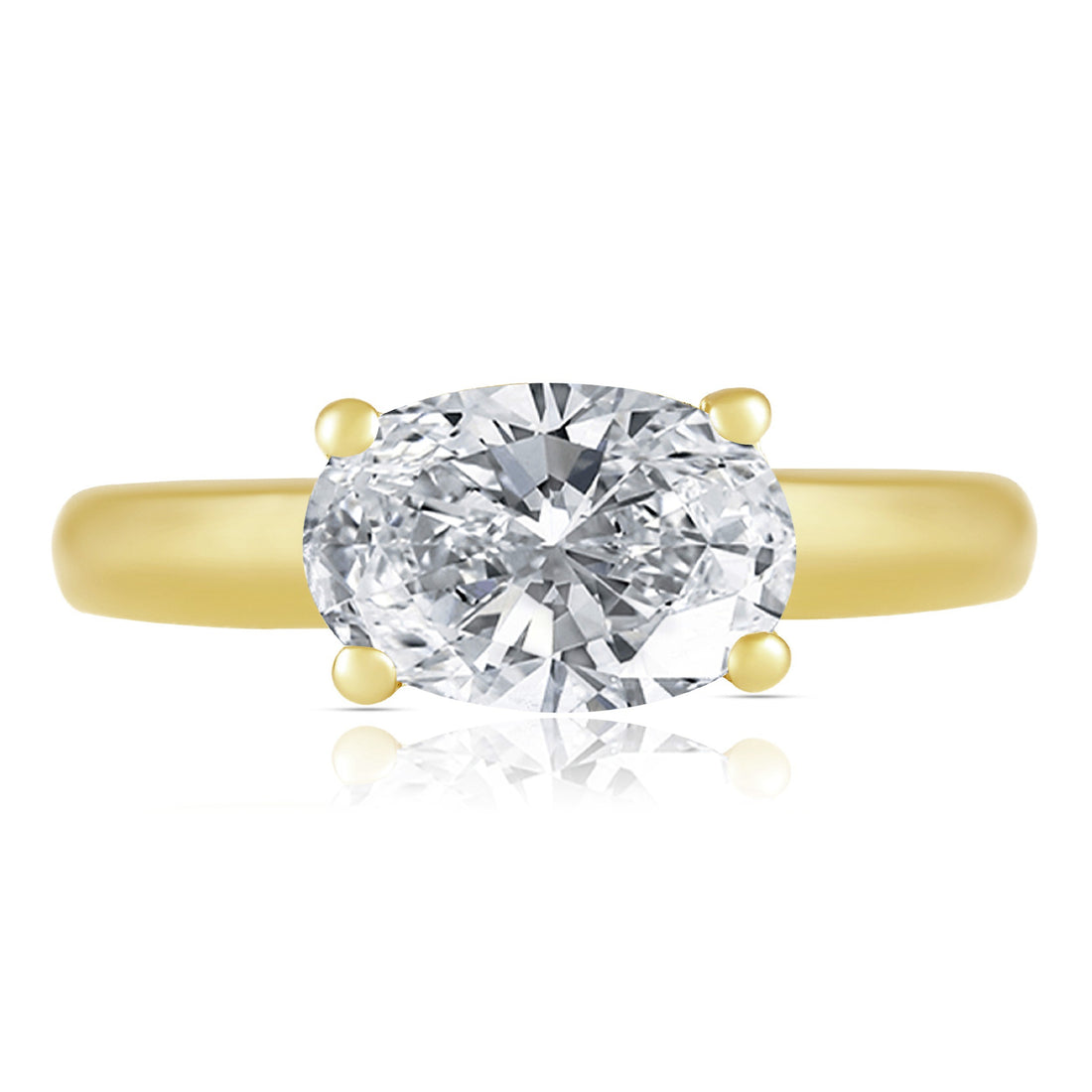 1.55ctw Lab Grown Diamond East West Hidden Halo Engagement Ring
