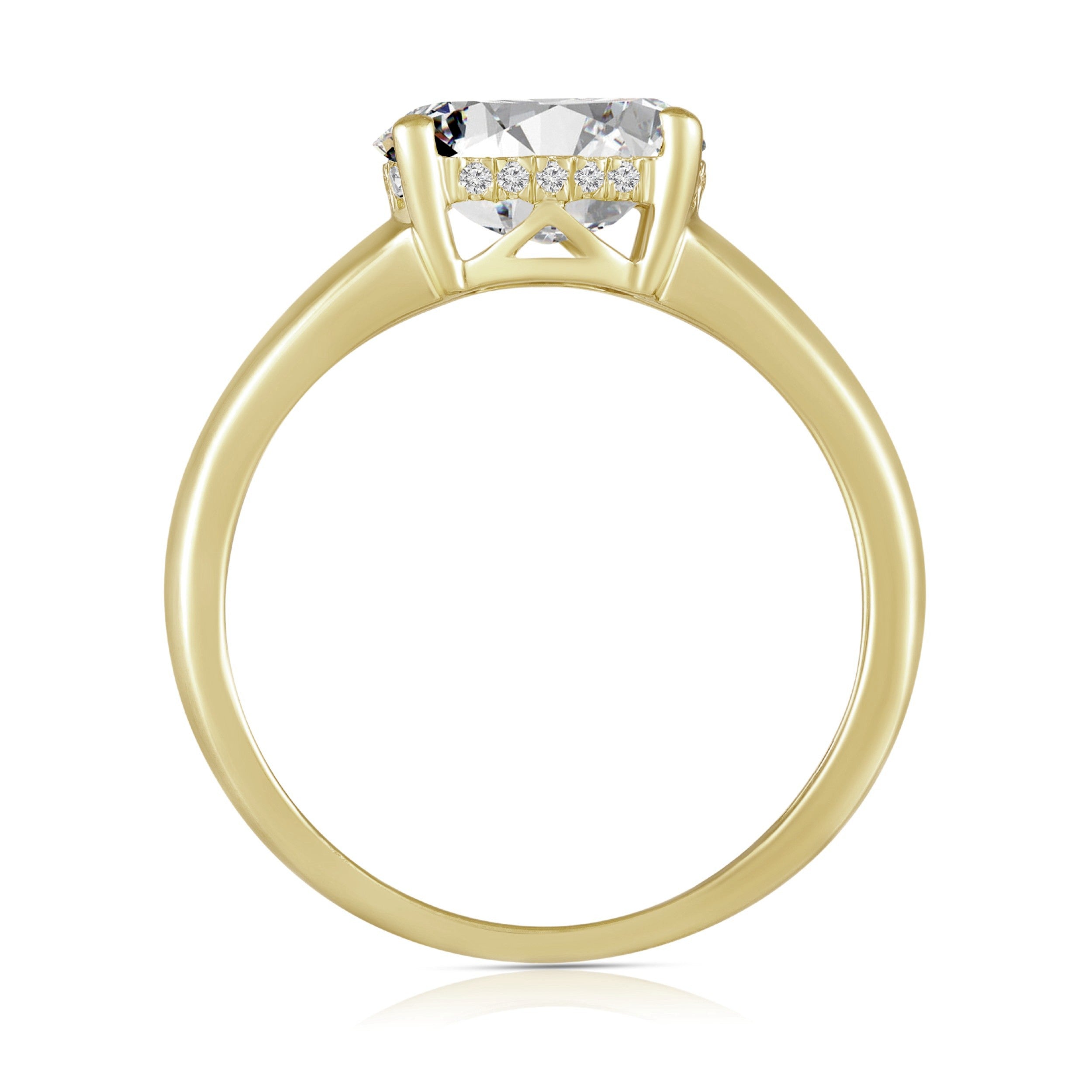 1.55ctw Lab Grown Diamond East West Hidden Halo Engagement Ring