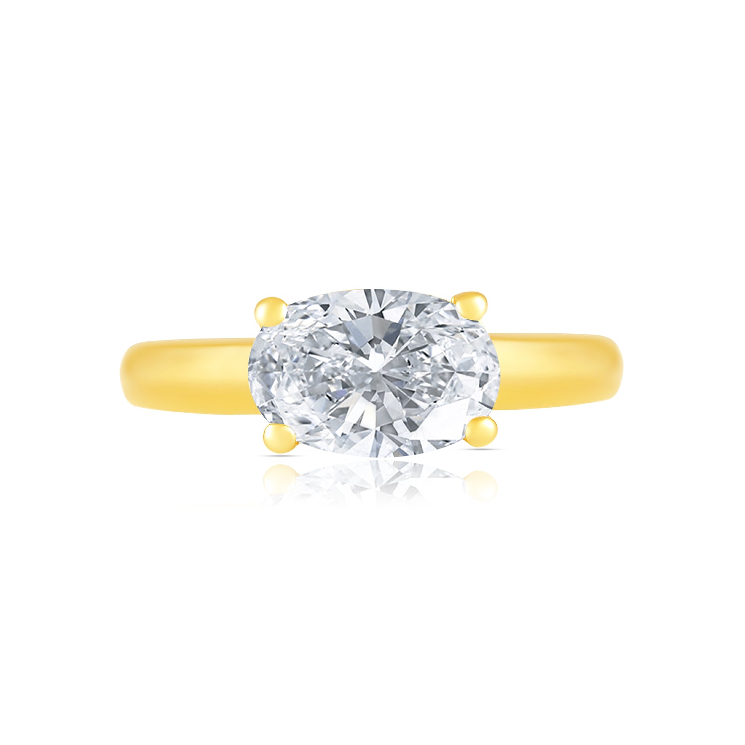 1.55ctw Lab Grown Diamond East West Hidden Halo Engagement Ring