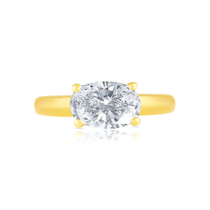 1.55ctw Lab Grown Diamond East West Hidden Halo Engagement Ring