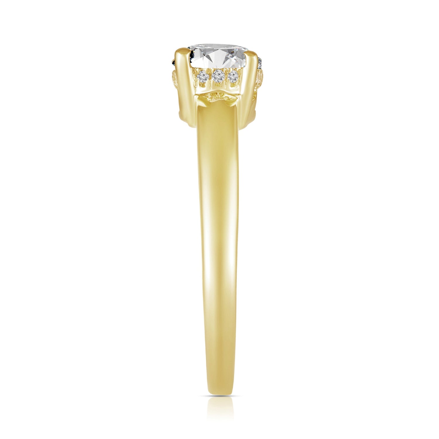 1.55ctw Lab Grown Diamond East West Hidden Halo Engagement Ring