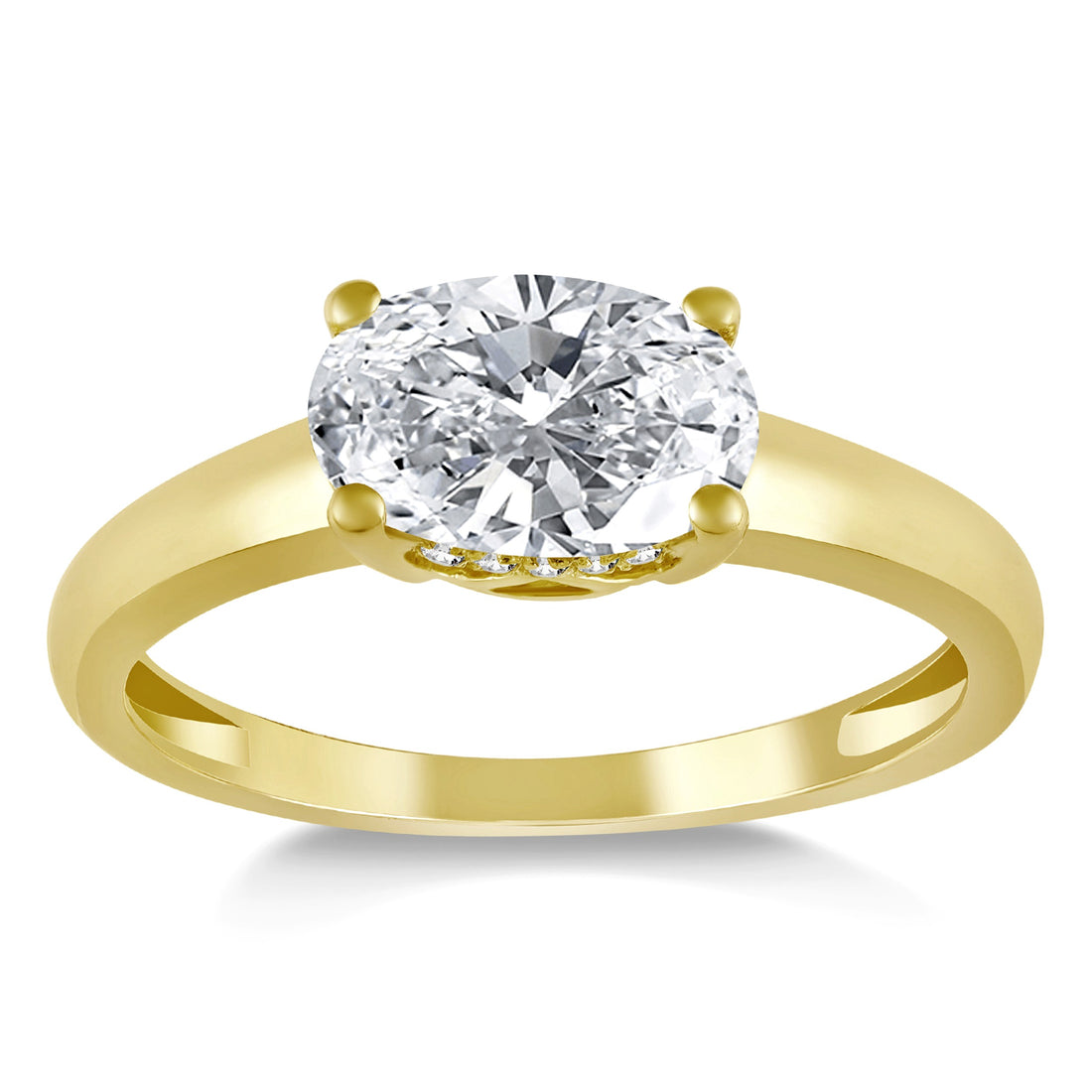 1.55ctw Lab Grown Diamond East West Hidden Halo Engagement Ring