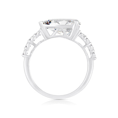 3-1/3ctw Lab Grown Diamond East West Engagement Ring