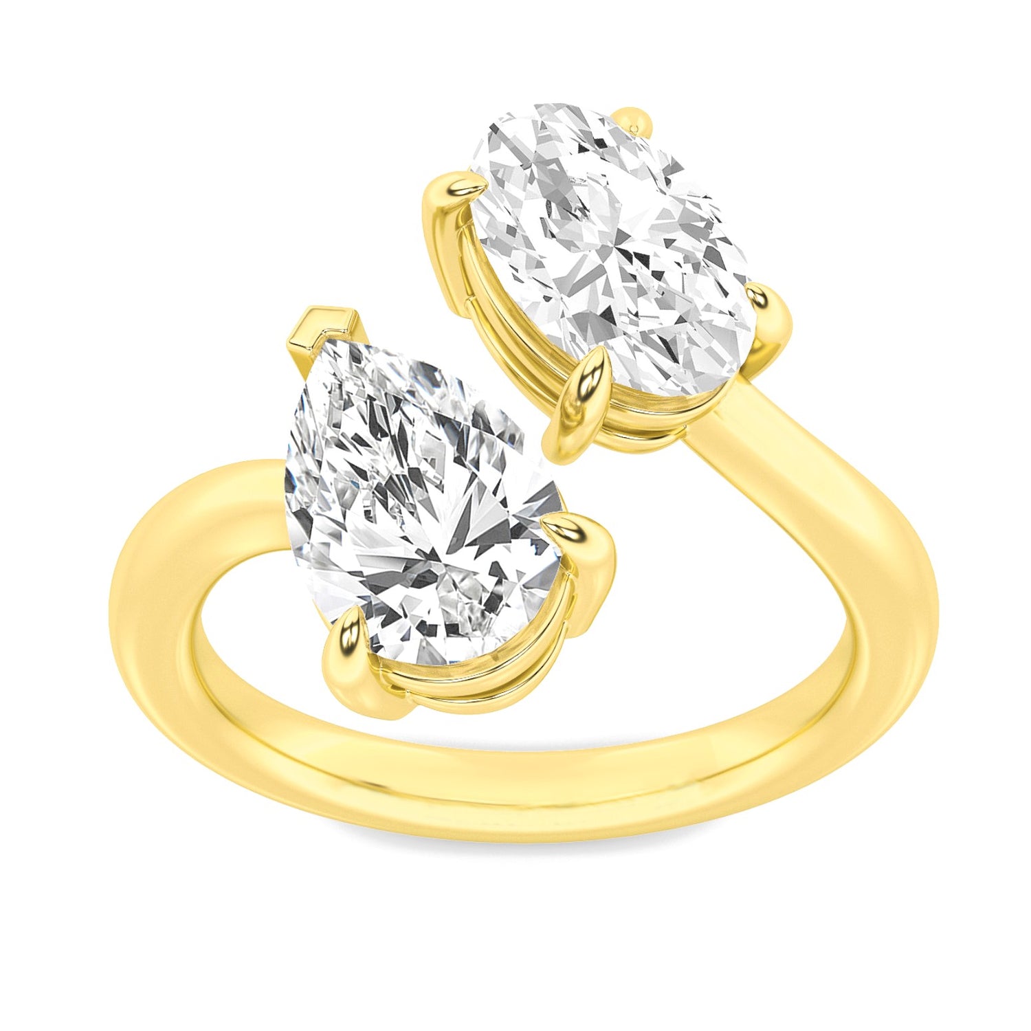 3.1ctw Certified Lab Grown Diamond Toi et Moi Engagement Ring