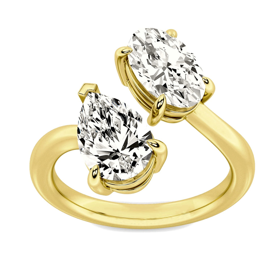 3.1ctw Certified Lab Grown Diamond Toi et Moi Engagement Ring