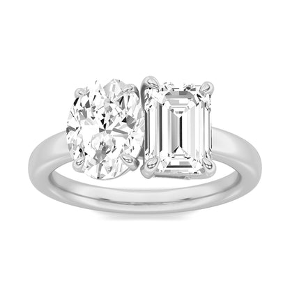 3ctw Certified Lab Grown Diamond Toi et Moi Engagement Ring