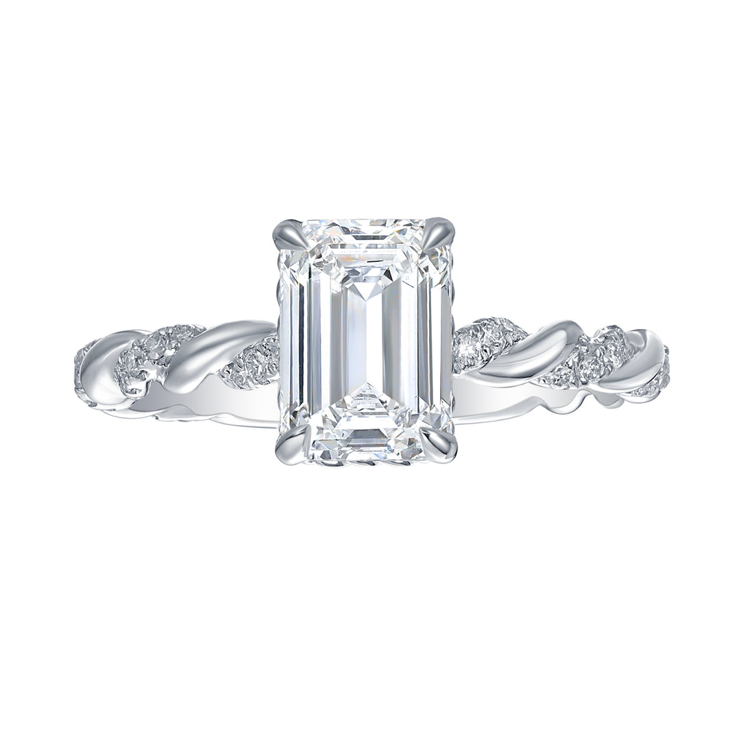 3-1/4ctw Lab Grown Diamond Hidden Halo Engagement Ring