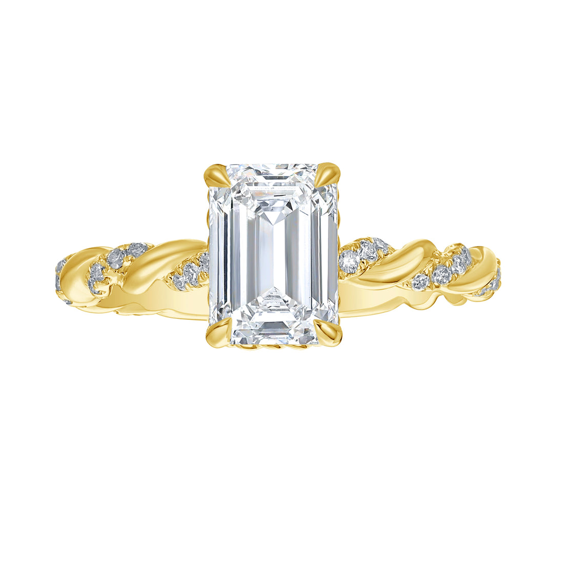 3-1/4ctw Lab Grown Diamond Hidden Halo Engagement Ring