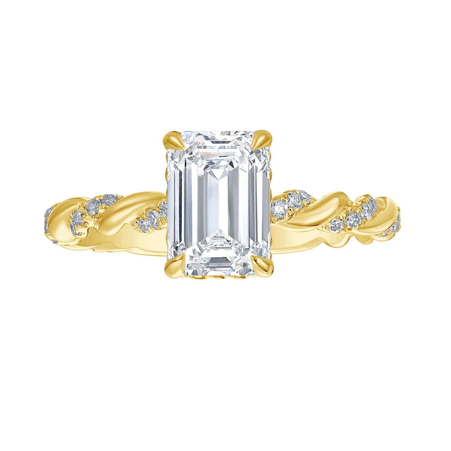 3-1/4ctw Lab Grown Diamond Twist Engagement Ring