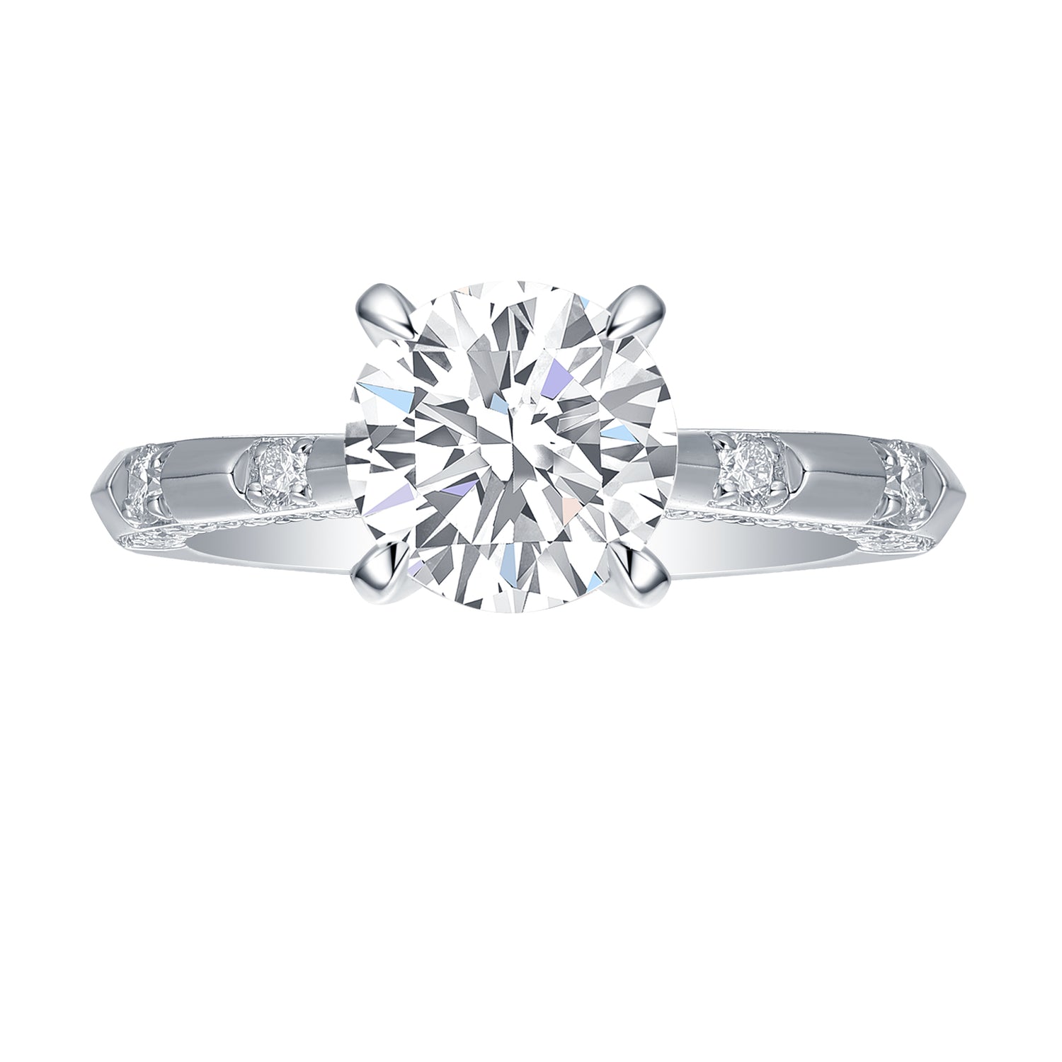 3-1/2ctw Lab Grown Diamond Prong Engagement Ring