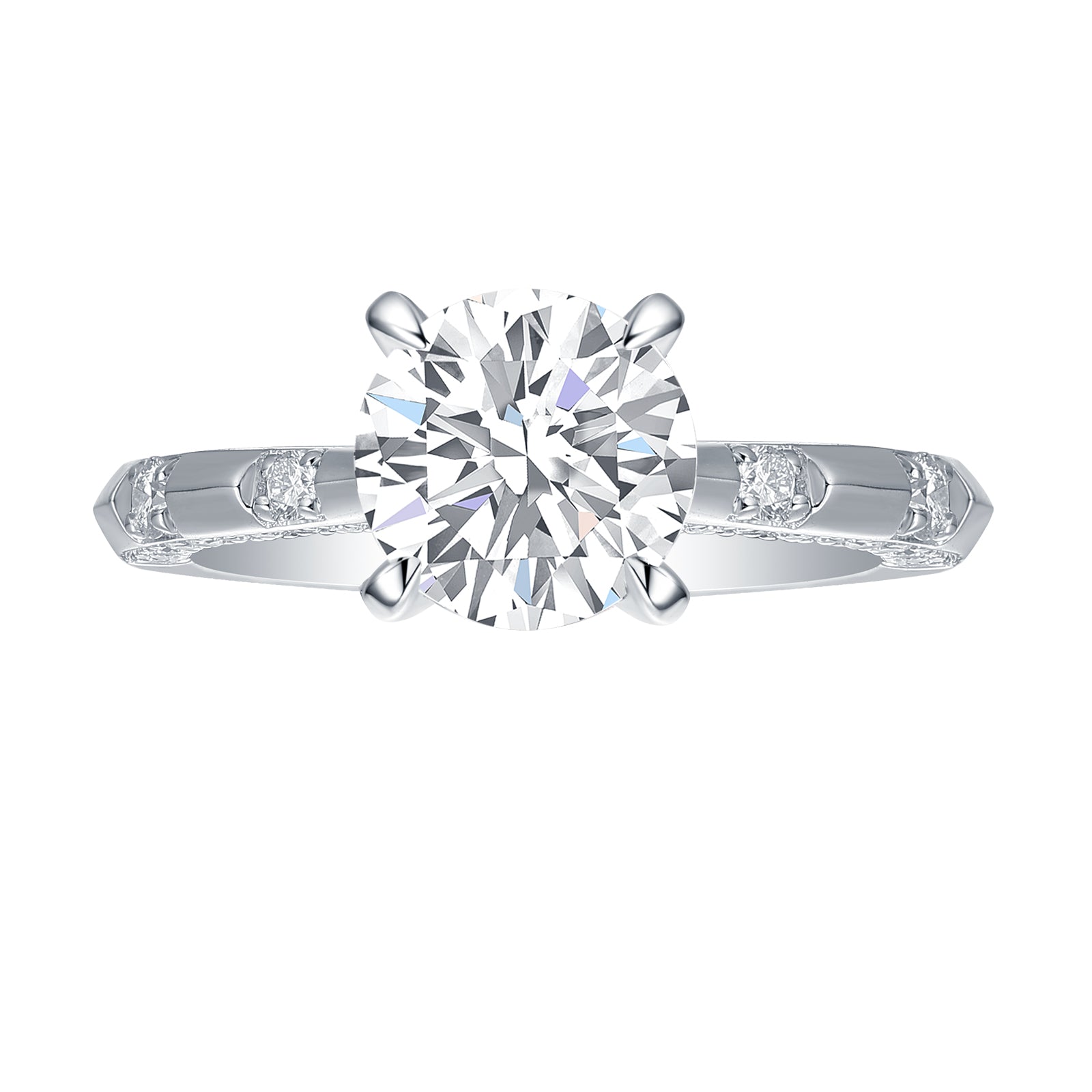 3-1/2ctw Lab Grown Diamond Prong Engagement Ring