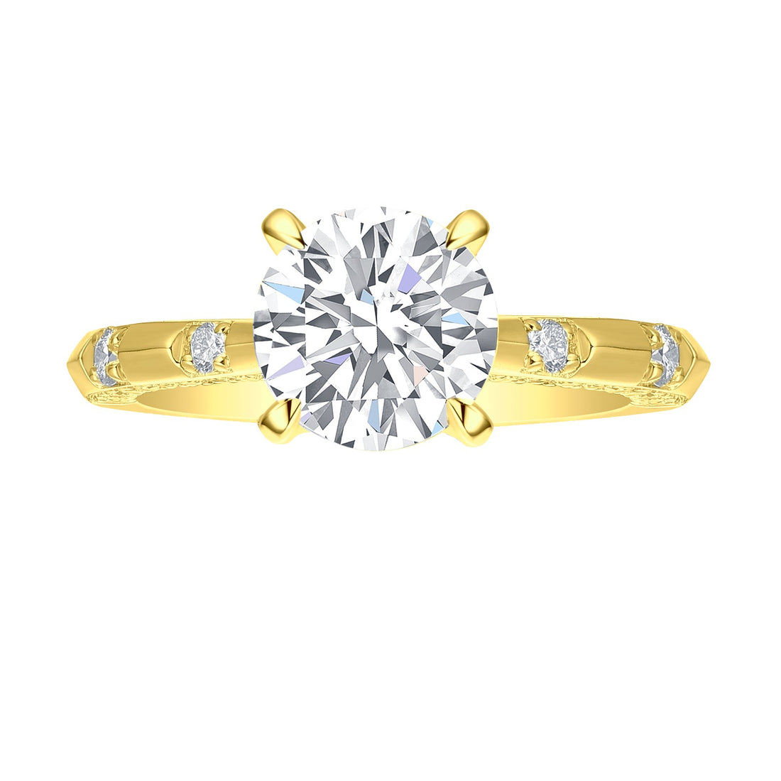 3-1/2ctw Lab Grown Diamond Prong Engagement Ring