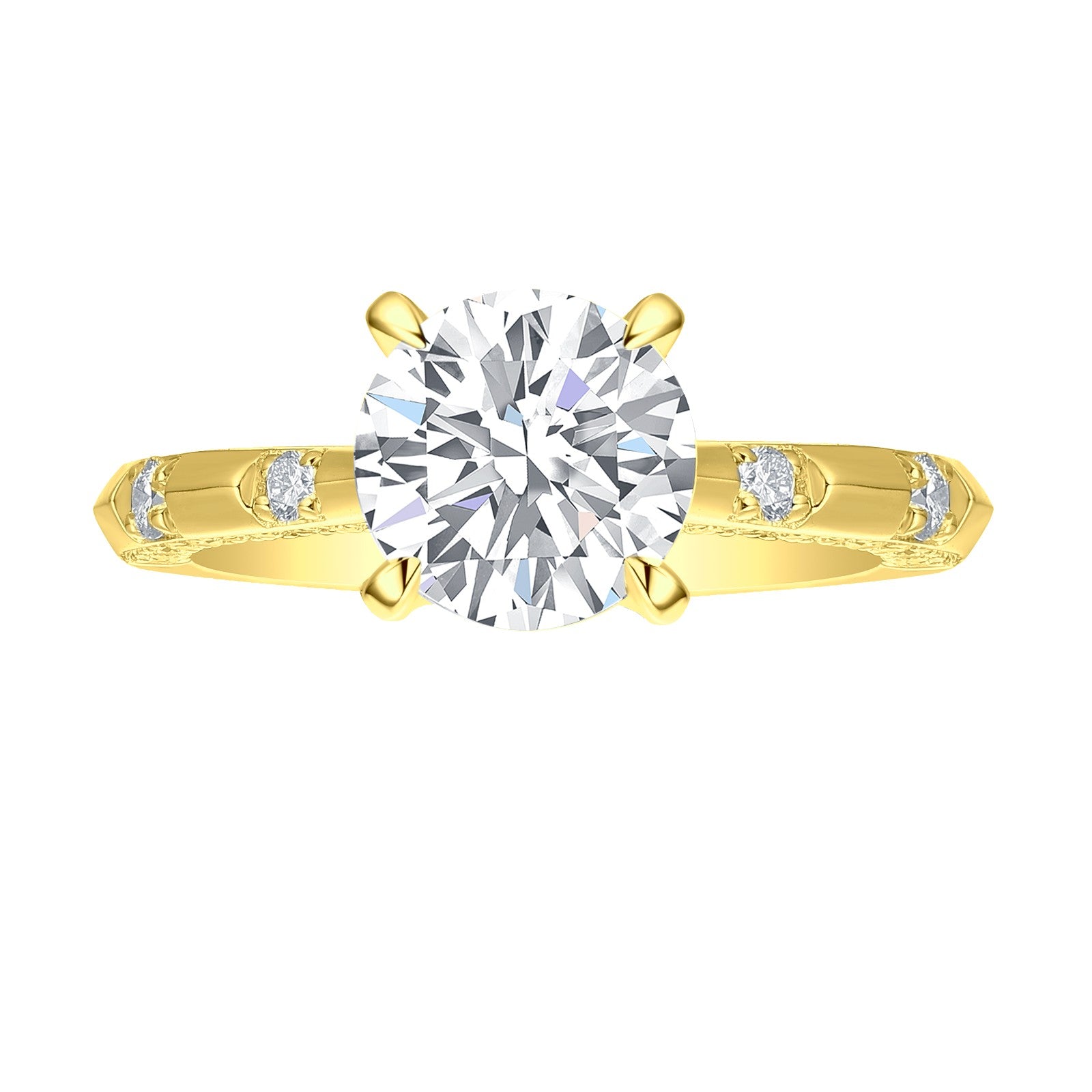 3-1/2ctw Lab Grown Diamond Prong Engagement Ring