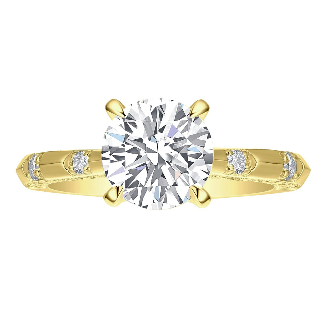 3-1/2ctw Lab Grown Diamond Prong Engagement Ring