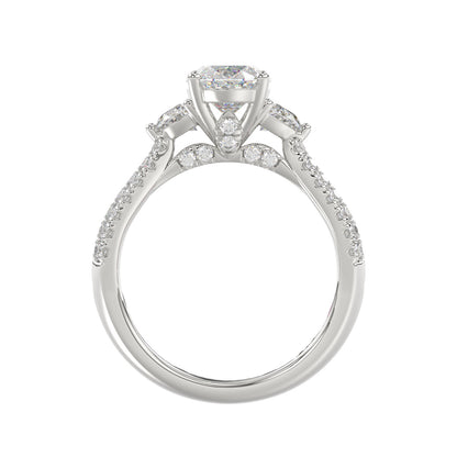 3ctw Certified Elongated Lab Grown Diamond Engagement Ring