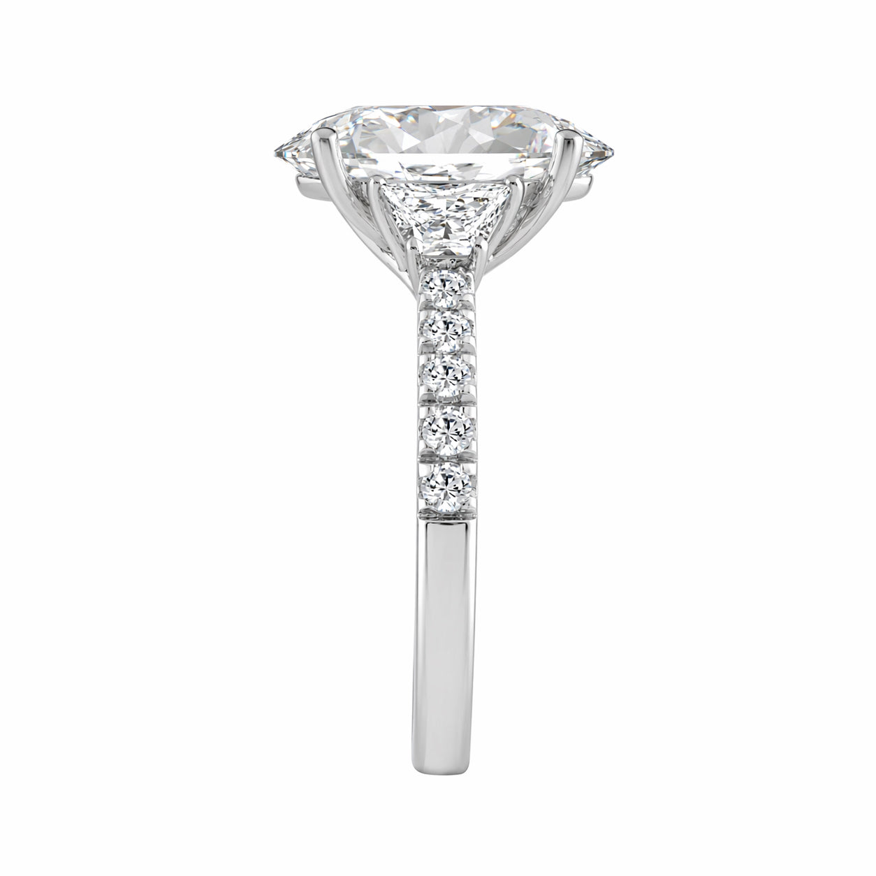 2-3/4ctw Certified Elongated Lab Grown Diamond Engagement Ring
