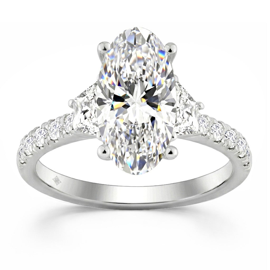 2-3/4ctw Certified Elongated Lab Grown Diamond Engagement Ring