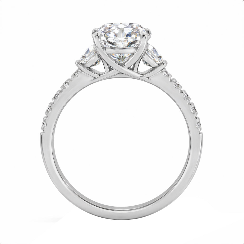 2-3/4ctw Certified Elongated Lab Grown Diamond Engagement Ring