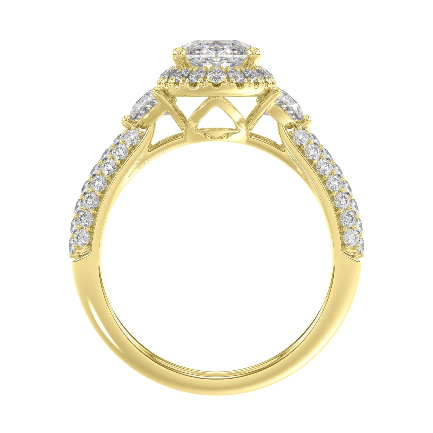 3.25ctw Certified Elongated Lab Grown Diamond Engagement Ring