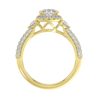 3.25ctw Certified Elongated Lab Grown Diamond Engagement Ring