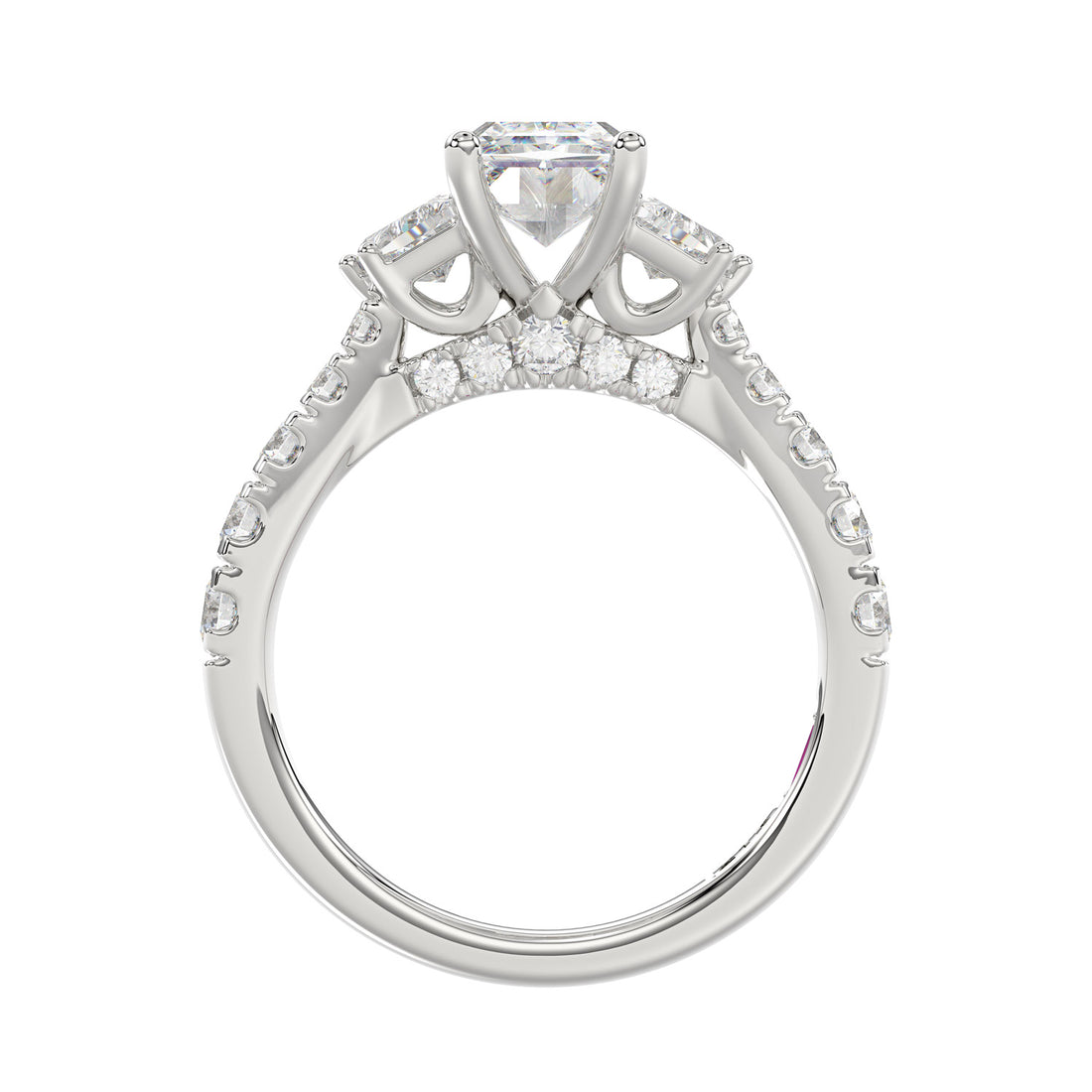 3-1/3ctw Certified Elongated Lab Grown Diamond Engagement Ring