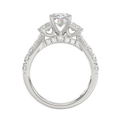 3-1/3ctw Certified Elongated Lab Grown Diamond Engagement Ring