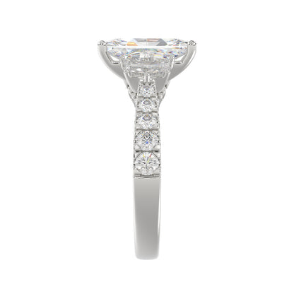 3-1/3ctw Certified Elongated Lab Grown Diamond Engagement Ring