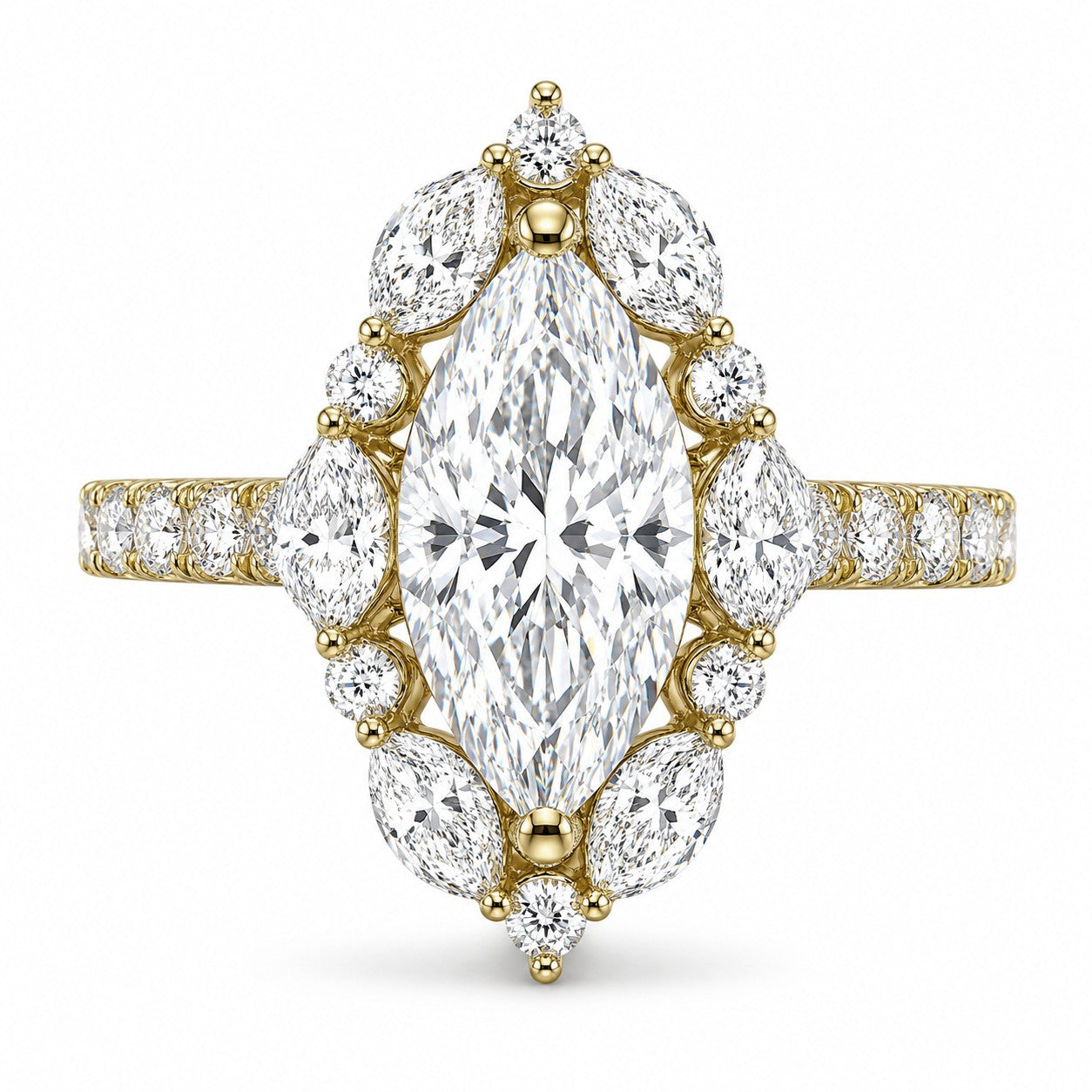 2.5ctw Certified Lab Grown Diamond Halo Engagement Ring