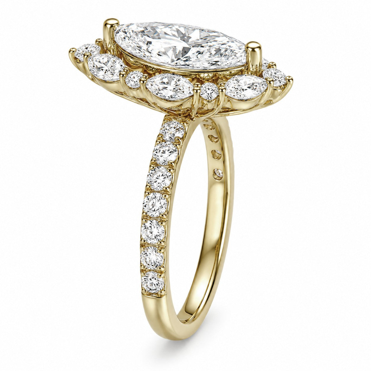 2.5ctw Certified Lab Grown Diamond Halo Engagement Ring