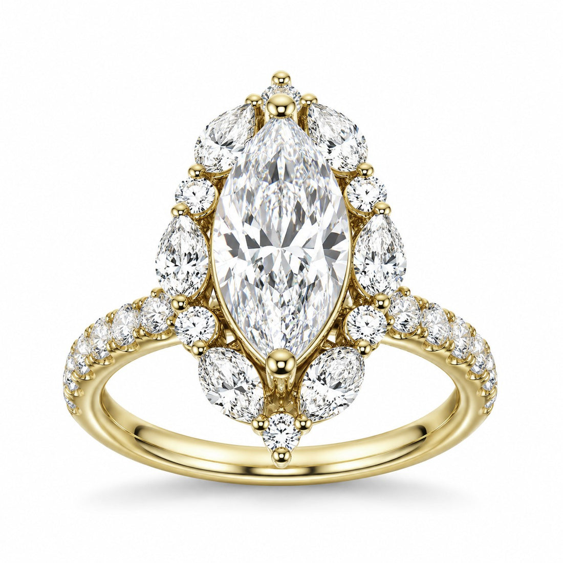 2.5ctw Certified Lab Grown Diamond Halo Engagement Ring
