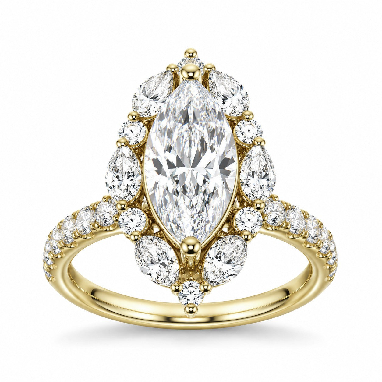2.5ctw Certified Lab Grown Diamond Halo Engagement Ring