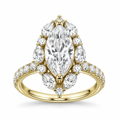 2.5ctw Certified Lab Grown Diamond Halo Engagement Ring