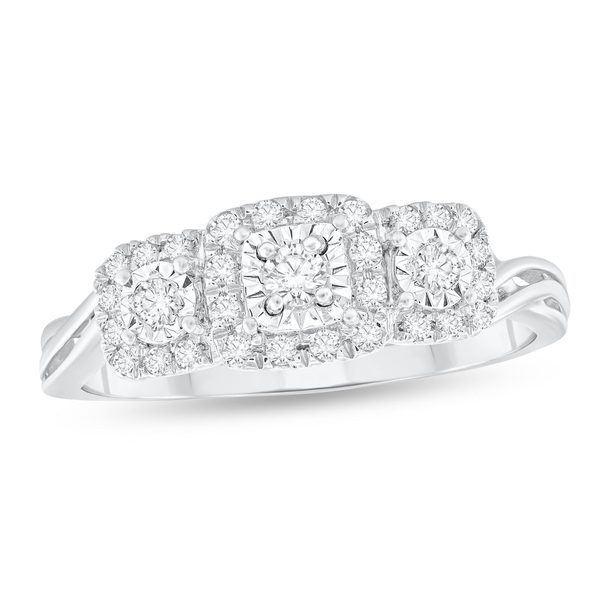 1/4ctw Diamond Cluster Halo Ring
