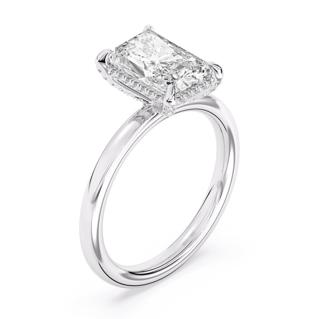 2.69ctw Certified Lab Grown Diamond Hidden Halo Engagement Ring