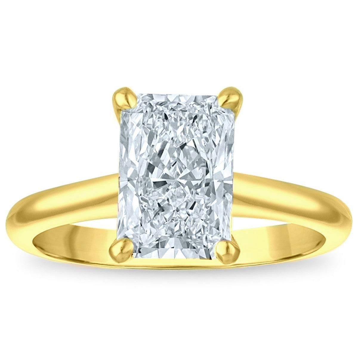 4ct 8X Certified Lab Grown Diamond Solitaire Engagement Ring