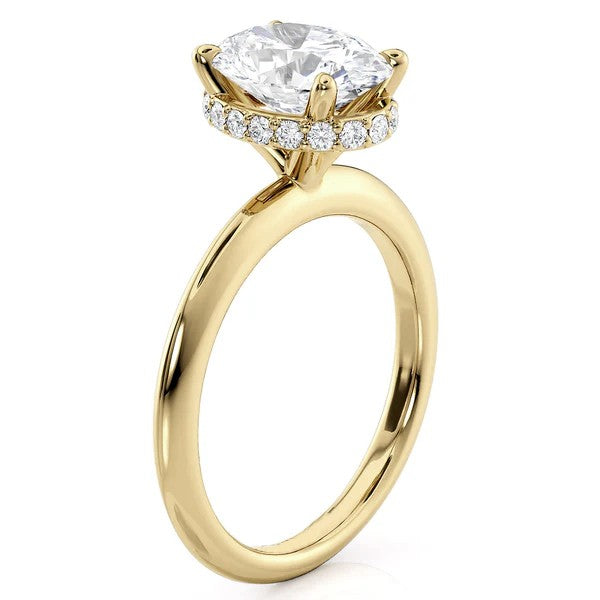 2-1/8ctw Certified Lab Grown Diamond Ribbon Halo Engagement Ring