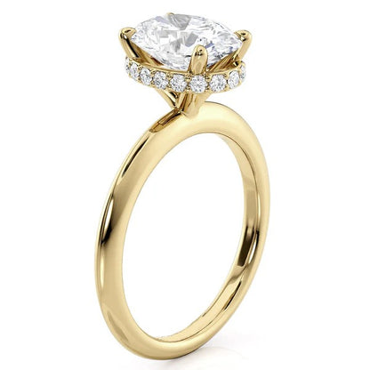 2-1/8ctw Certified Lab Grown Diamond Ribbon Halo Engagement Ring