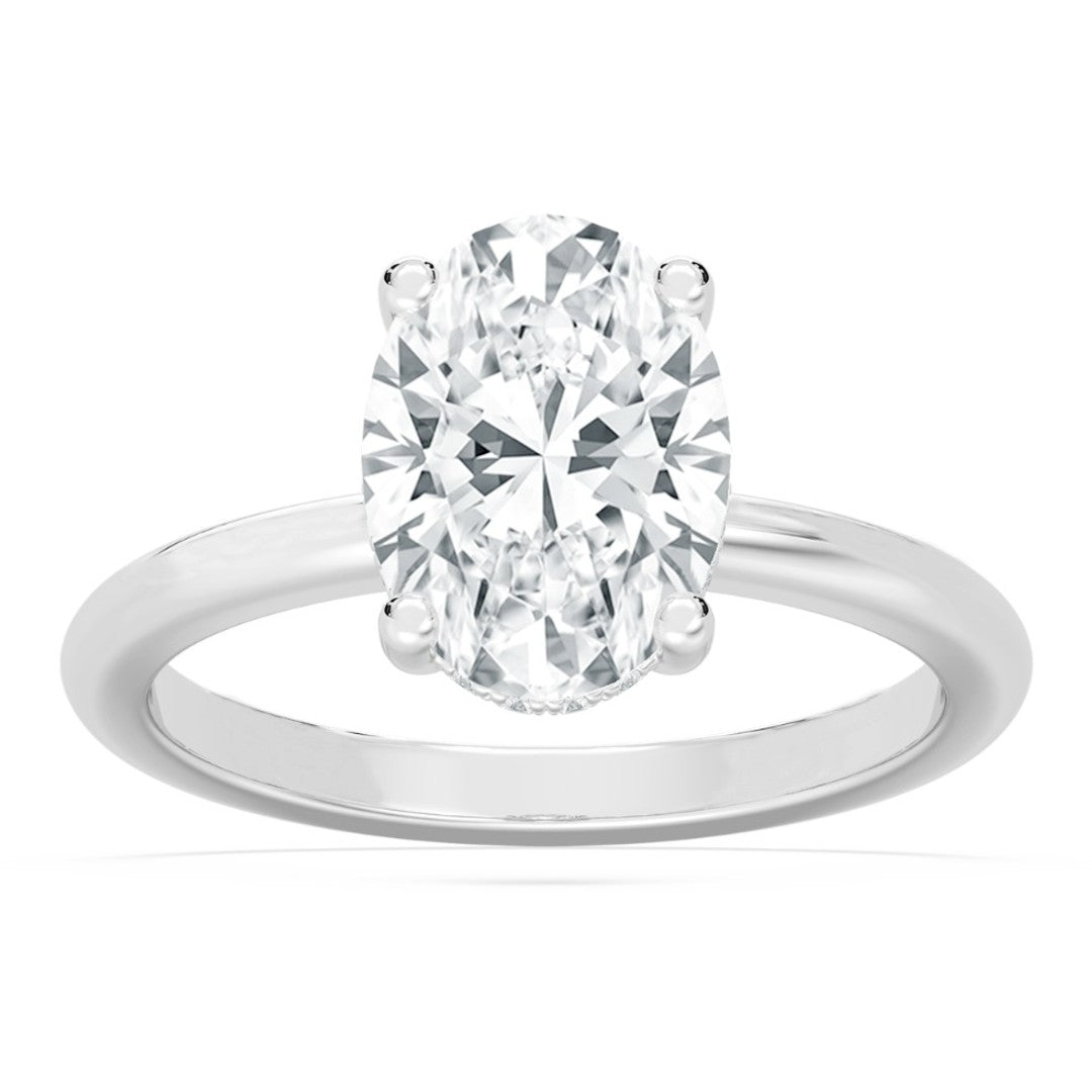 3.10ctw Certified Lab Grown Diamond Hidden Halo Engagement Ring
