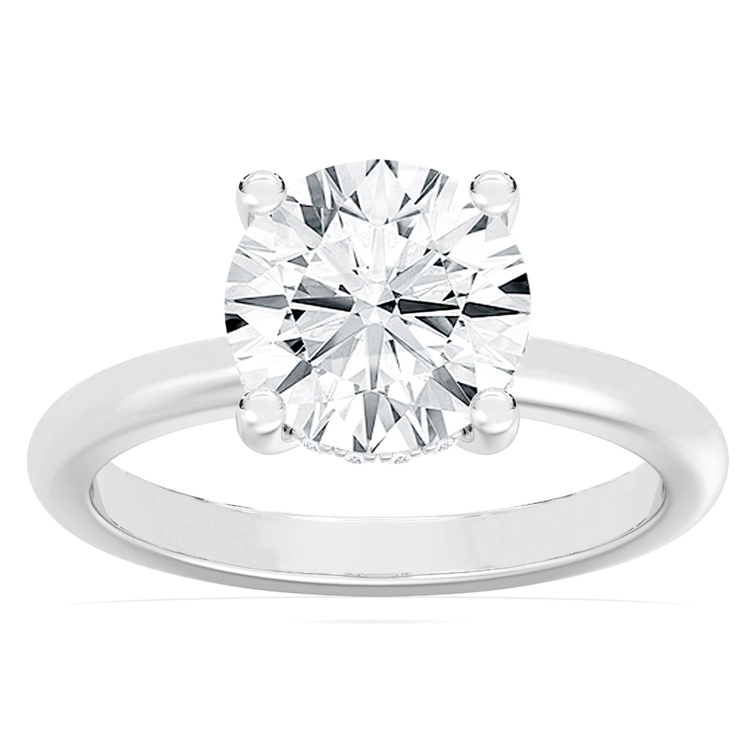 3.10ctw Certified Lab Grown Diamond Hidden Halo Engagement Ring
