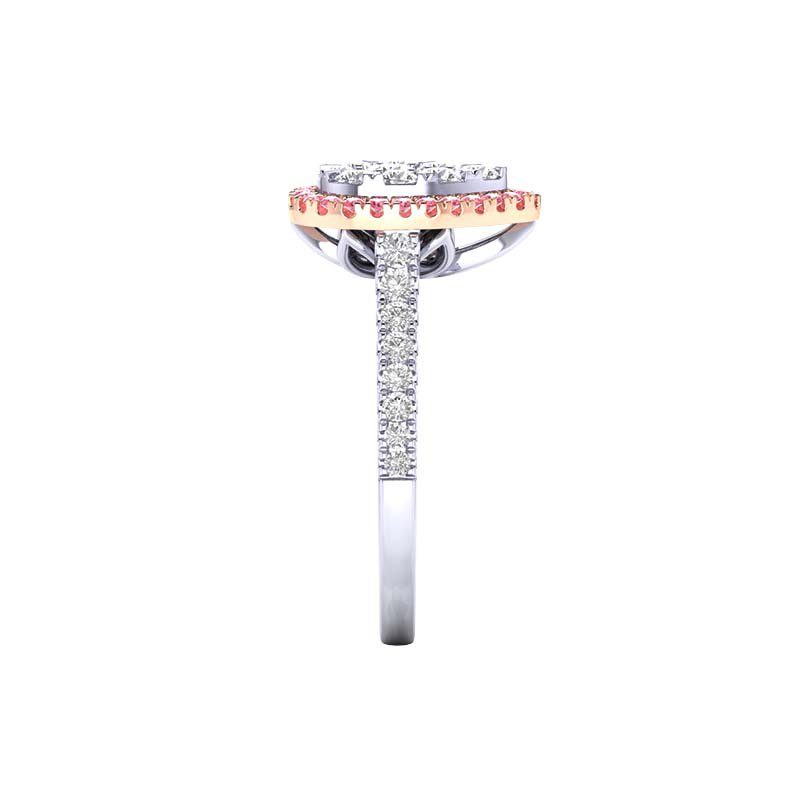 1ctw Pink Lab Grown Diamond Halo Ring