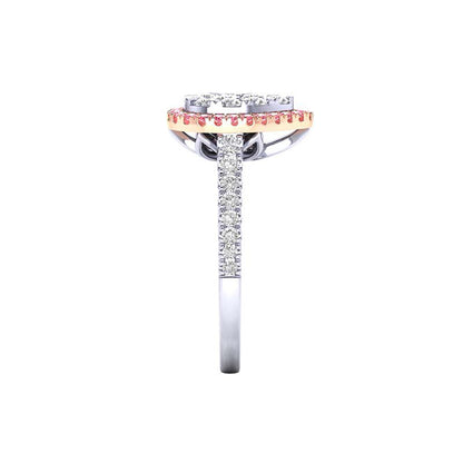 1ctw Pink Lab Grown Diamond Halo Ring