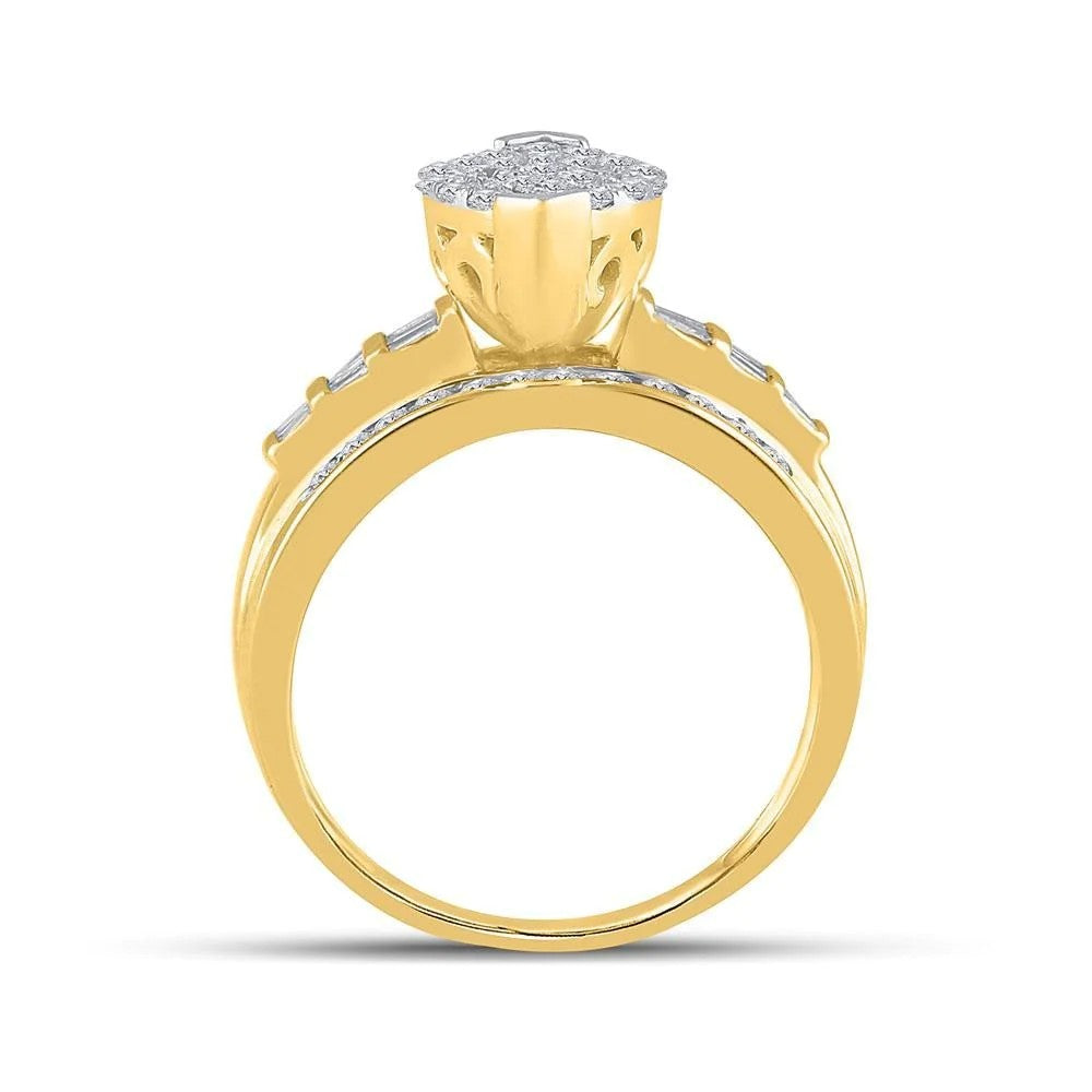 1ctw Diamond Marquise Cluster Ring
