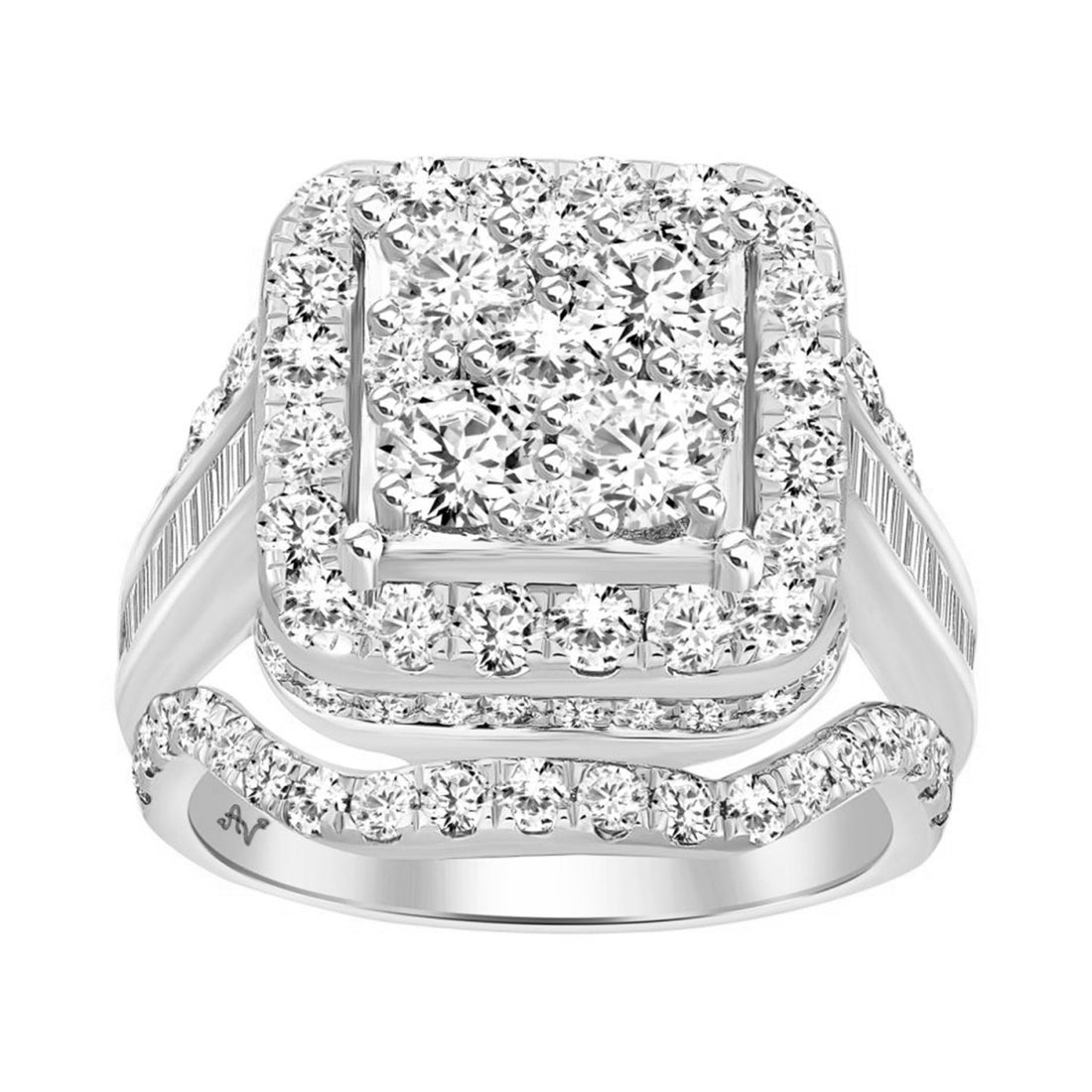 3ctw Diamond Cluster Ring