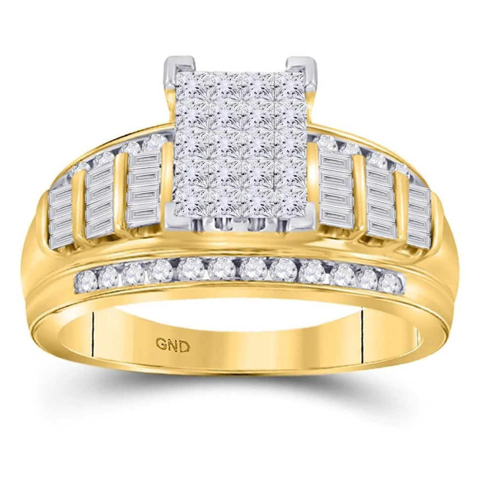 2ctw Princessa Diamond Cluster Promise Forever Ring